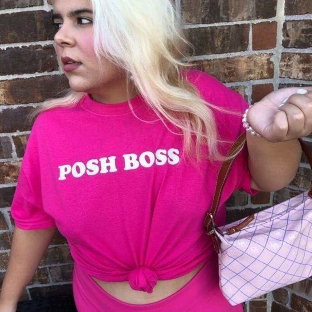 Posh Boss Shirt Pink Short Sleeve T-Shirt Tee NWT